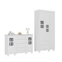 Ver imagem 2 de Quarto de Bebê Completo com Guarda-roupas 3 Portas e Cômoda Luna Multimóveis Mp4798 Branco