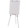 Lousa Quadro Branco Flip Chart Office 90x67 Cm Moldura Alumínio Porta Bloco de Papel Tripé Retrátil - 1