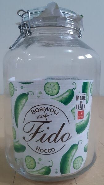 Pote Hermético de Vidro FIDO Terrina Original Fecho Metal Para Condimentos 5000 ml Original