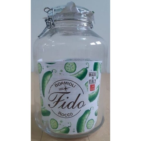 Pote Hermético de Vidro FIDO Terrina Original Fecho Metal Para Condimentos 5000 ml Original