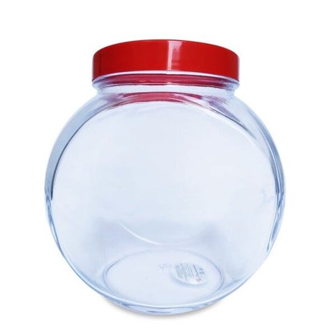 POTE DE VIDRO COM TAMPA VERMELHA 1,5 LITROS BELLA