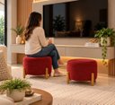 Ver imagem 4 de Puff Thor Decoração Sala Quarto Casa Renassi Suede Vermelho Vermelho Marsala
