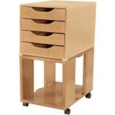 Ver imagem 1 de Gaveteiro Caixa Arquivo Easy Box em MDF com Base com rodízios e 4 Gavetas - Natural - Souza 3325