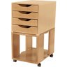 Gaveteiro Caixa Arquivo Easy Box em MDF com Base com rodízios e 4 Gavetas - Natural - Souza 3325 - 1