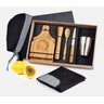 KIT PARA CAIPIRINHA EM BAMBU COPO INOX 350 ML COM AVENTAL E FAIXA - 1