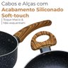 Conjunto de Panelas Indução Revestimento Cerâmica Granito Cinza Yafo 5 Peças - Lehaví - 6