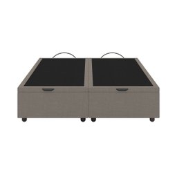 Base Cama Box Baú Casal King Size Linho Marrom SkyBox - 4