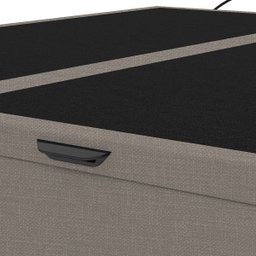 Base Cama Box Baú Casal King Size Linho Marrom SkyBox - 5