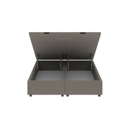 Base Cama Box Baú Casal King Size Linho Marrom SkyBox - 3
