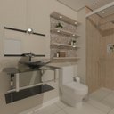 Ver imagem 1 de GABINETE DE VIDRO 70CM IQ INOX COM CUBA QUADRADA - PRETO