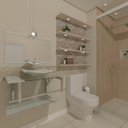 Ver imagem 1 de GABINETE DE VIDRO 70CM IQ INOX COM CUBA QUADRADA - BRANCO