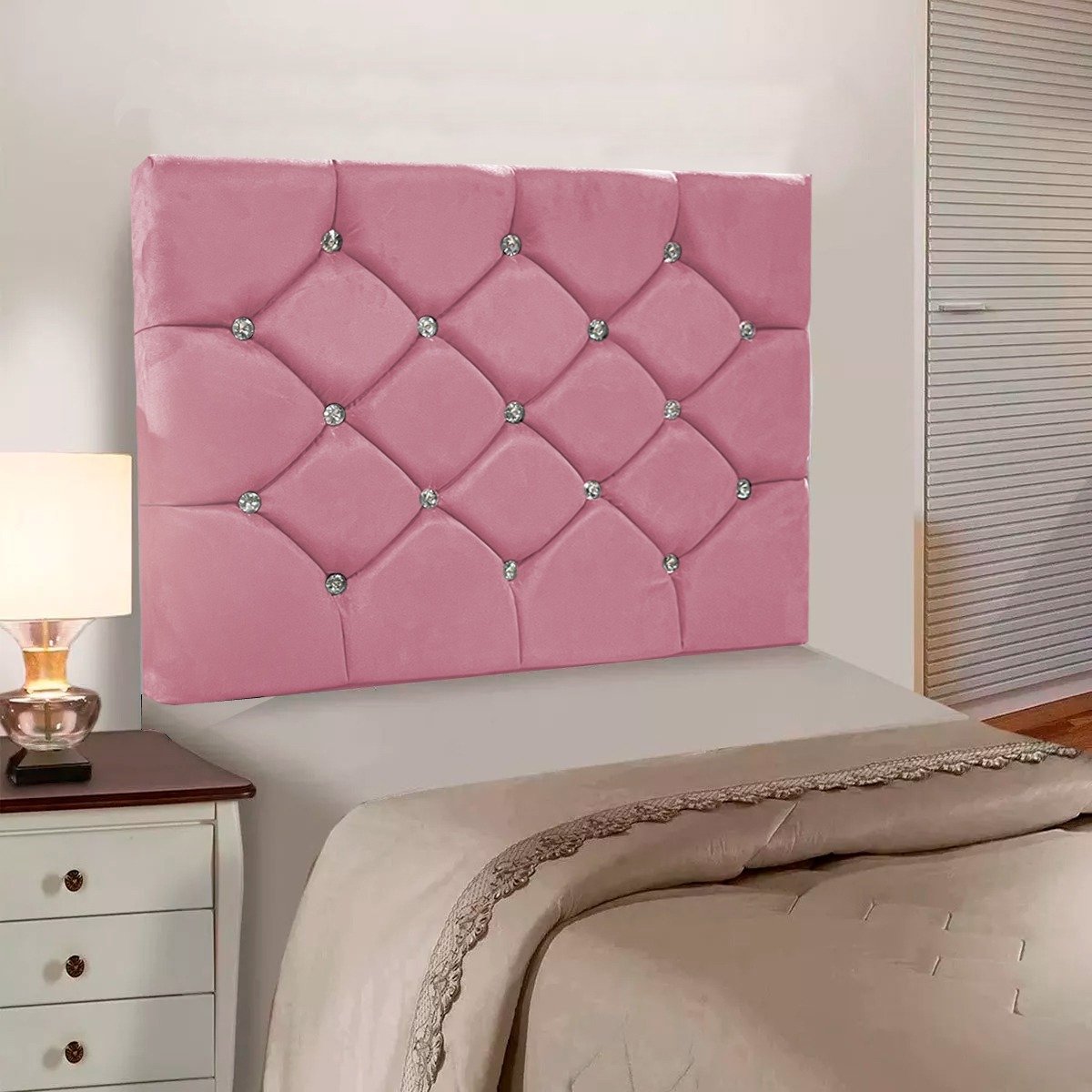 Painel Cabeceira Cama Box Estofada Solteiro 90cm Kasi - Rosa - 2