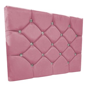 Painel Cabeceira Cama Box Estofada Solteiro 90cm Kasi - Rosa