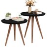 Kit de 2 Mesinhas Decorativas Lateral e Apoio 100% MDF:Preto - 1