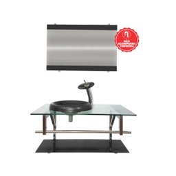 GABINETE DE VIDRO 80CM IQ INOX COM CUBA CHAPÉU REDONDA - GRAFITE - 2