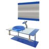 GABINETE DE VIDRO 80CM IQ INOX COM CUBA CHAPÉU REDONDA - AZUL ESCURO - 3