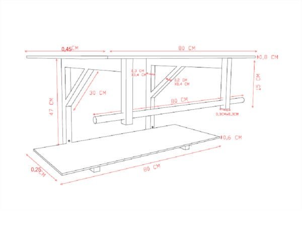 GABINETE DE VIDRO 80CM IQ INOX COM CUBA QUADRADA - PRETO - 3