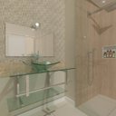 Ver imagem 1 de Gabinete de Vidro 80cm Iq Inox com Cuba Quadrada - Incolor