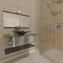 Ver imagem 1 de GABINETE DE VIDRO 80CM IQ INOX COM CUBA QUADRADA - GRAFITE