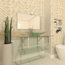 Ver imagem 1 de GABINETE DE VIDRO 80CM IQ INOX COM CUBA RETANGULAR - INCOLOR