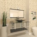 Ver imagem 1 de GABINETE DE VIDRO 80CM IQ INOX COM CUBA RETANGULAR - GRAFITE