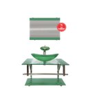Ver imagem 2 de Gabinete de Vidro 80cm Iq Inox com Cuba Oval - Verde