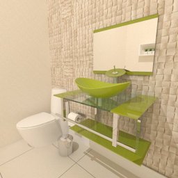 GABINETE DE VIDRO 80CM IQ INOX COM CUBA OVAL - VERDE OLIVA - 1