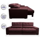 Ver mais imagens de Sofá Retrátil e Reclinável 2,12m Molas Ensacadas Cama Inbox Brasil Velusoft Vinho