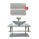Ver imagem 2 de GABINETE DE VIDRO 80CM IQ INOX COM CUBA OVAL - PRATA