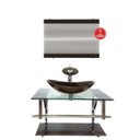 Ver imagem 2 de GABINETE DE VIDRO 80CM IQ INOX COM CUBA OVAL - MARROM