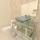 Ver imagem 1 de GABINETE DE VIDRO 80CM IQ INOX COM CUBA OVAL - INCOLOR