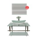 Ver imagem 2 de GABINETE DE VIDRO 80CM IQ INOX COM CUBA OVAL - BRANCO