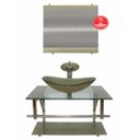 Ver imagem 2 de GABINETE DE VIDRO 80CM IQ INOX COM CUBA OVAL - CHAMPANHE