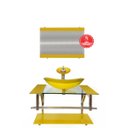 Ver imagem 2 de GABINETE DE VIDRO 80CM IQ INOX COM CUBA OVAL - AMARELO