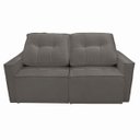Ver imagem 2 de Sofá Retrátil Reclinável 2 Lugares Moderno e Confortável para Recepção e Sala Veludo Oslo:cinza