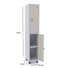 Roupeiro de Aço 1M 2 Portas com Prat. Fechadura Pandin - Cinza/Bege - 2