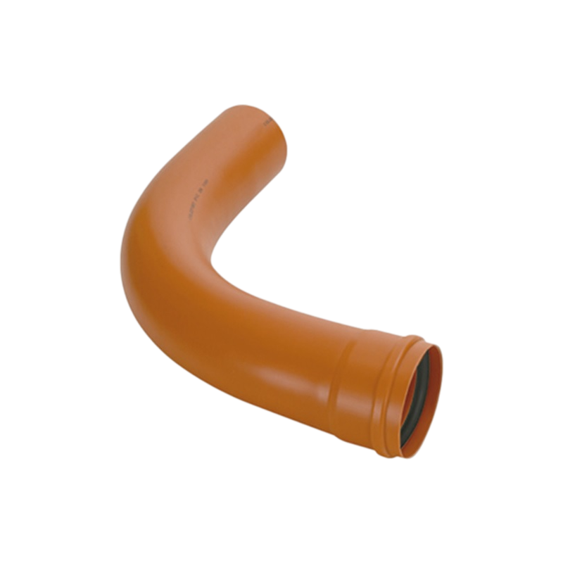 Curva PVC Ocre Longa de 150mm x 90º com Anel HIDRAUCONEX - 1