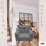 Poltrona Decorativa Opala Suede Cinza - 3