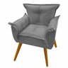 Poltrona Decorativa Opala Suede Cinza - 1