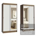 Ver imagem 7 de Guarda Roupas Casal Tokio 4 Portas de Correr 2 Gavetas MDP Rustic-Branco Madesa