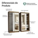 Ver imagem 6 de Guarda Roupas Casal Tokio 4 Portas de Correr 2 Gavetas MDP Rustic-Branco Madesa