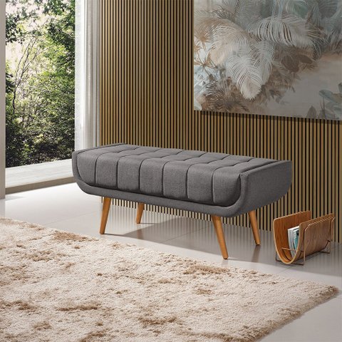 Recamier França 1,30M com Base Madeira Linho Sofatec