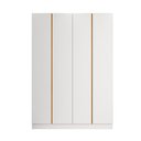 Ver imagem 2 de Guarda Roupa 4 Portas Abrir para Quarto ou Closet 230 cm X 160 cm 100% MDF Cor:Branco e Peroba
