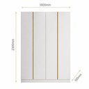 Ver imagem 3 de Guarda Roupa 4 Portas Abrir para Quarto ou Closet 230 cm X 160 cm 100% MDF Cor:Branco e Peroba