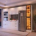 Ver imagem 1 de Cozinha Completa 5 Peças com Cristaleira em MDF Branco Yescasa