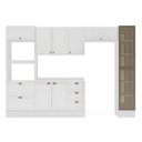 Ver imagem 2 de Cozinha Completa 5 Peças com Cristaleira em MDF Branco Yescasa
