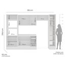Ver imagem 3 de Cozinha Completa 5 Peças com Cristaleira em MDF Branco Yescasa