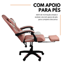 Ver imagem 3 de Cadeira Gamer Stillus Ergonômica com Apoio para Os Pés - Rosa e Branco - 1
