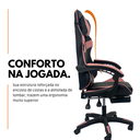 Ver imagem 4 de Cadeira Gamer Stillus Ergonômica com Apoio para Os Pés - Rosa e Branco - 1