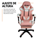 Ver imagem 2 de Cadeira Gamer Stillus Ergonômica com Apoio para Os Pés - Rosa e Branco - 1